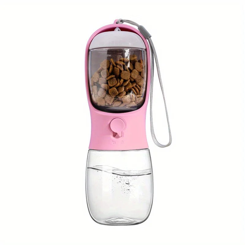 1pc Dog Cat Water Bottle Portable pet Water Bottle with Food Container Outdoor Water Dispenser Leak Proof Water Bottles for Dogs