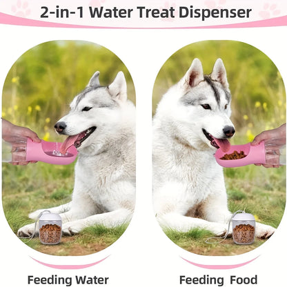 1pc Dog Cat Water Bottle Portable pet Water Bottle with Food Container Outdoor Water Dispenser Leak Proof Water Bottles for Dogs
