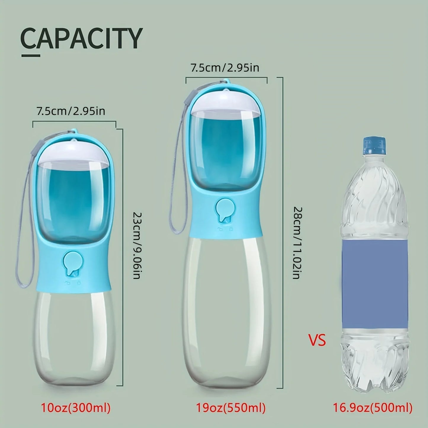 1pc Dog Cat Water Bottle Portable pet Water Bottle with Food Container Outdoor Water Dispenser Leak Proof Water Bottles for Dogs